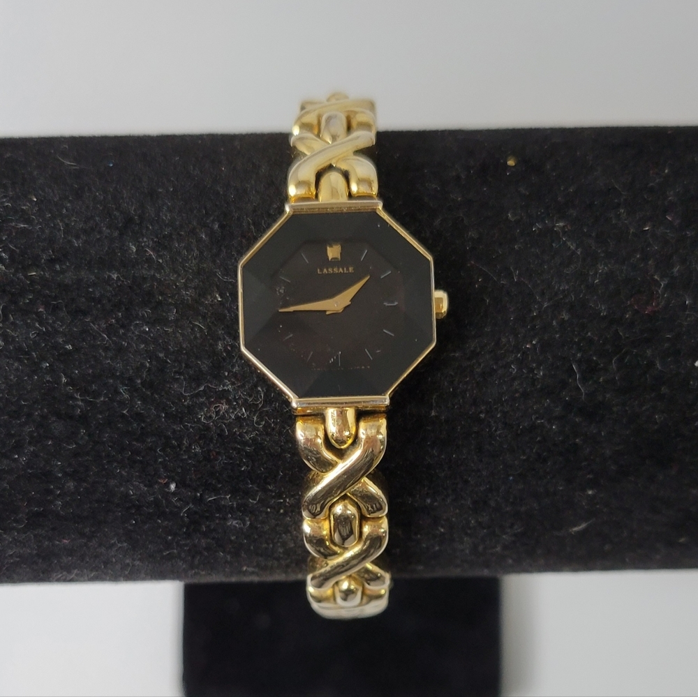 Lassale by Seiko Women's Watch gold tone hexagon face